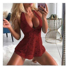 (2XL, red) New Plus Size Lace Lingerie Sexy Hot Erotic Costumes Porno Women's Sleepwear For Sex Underwear Nightwear Female Exotic Apparel
