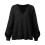 Women Sweatshirt U Neck Long Sleeve Waffle Pattern Pure Colour Pullover for Home Office 1