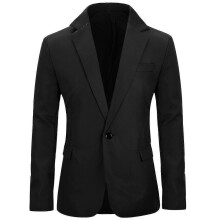 (XS, Black) Allthemen Mens Solid Color Slim Fit Business Casual Blazer