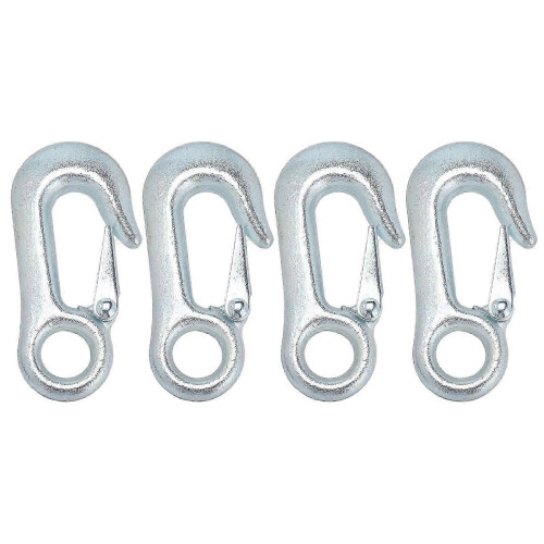 4Pcs Winch Hook Galvanized Clevis Slip Set Kit with Safety Latches for Trailer Ship