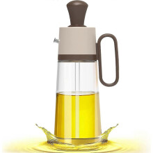 550ml Glass Oil Bottle And Silicone Brush 2 In 1, Silicone Dropper Measuring Olive Oil Dispenser Bottle (brown)
