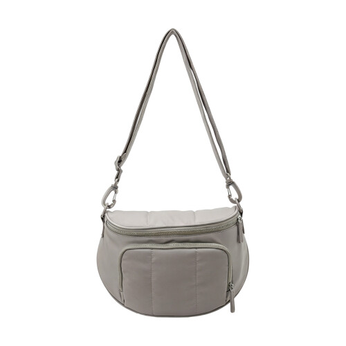 Trendy Nylon Crossbody Purse With Multiple Compartments-Gray