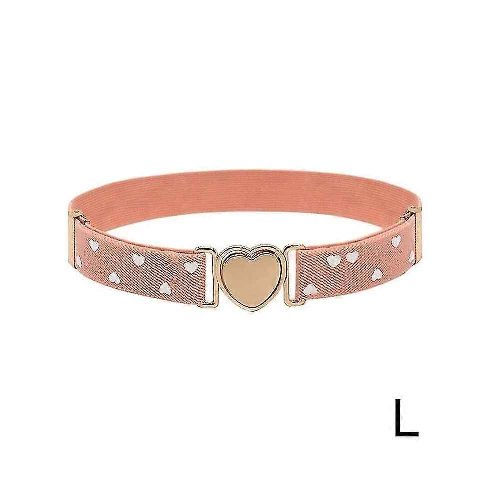 (Pink Heart) Kids Girls Elastic Belts Adjustable Waist Belt Teen Pants Heart New. Belt-image