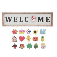 Rustic Farmhouse Wall Art Decor, Featuring 16 Interchangeable Holiday Shapes for Year Round Decor, Unique Interchangeable O, Suitable for All