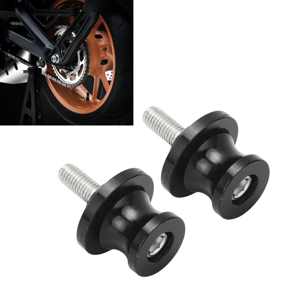 Pair M8 Cnc Aluminium Swingarm Spools Black 7340572357281