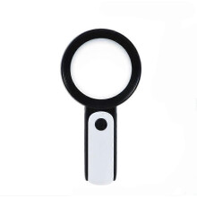 Optical Glass Lens Magnifier, Easy to Use Magnifying Glass with Light, Portable Device with 30X High Power Magnification, Ergonomic Handle for