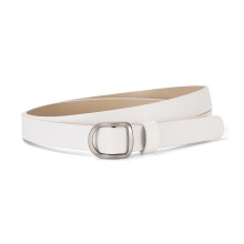 Fashion Belt 1.8cm Wide Smooth Sliding Buckles-White