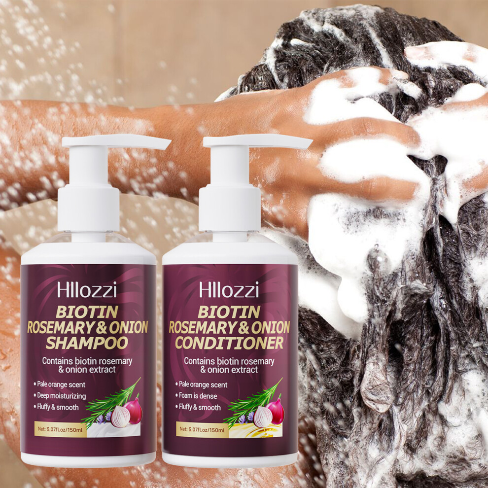 Own Brand (Bio-Rose-Set01) Biotin Rosemary & Onion Hair Care Set Â Shampoo Conditioner, Strengthen & Nourish, 2Pcs/Set