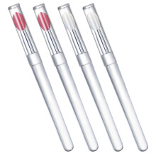 4St Siliconen Lippenselen Transparante Handvat Mixkleur Voor Make-Up