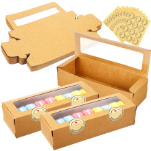 200St Kraft Macaron Verpakkingsdozen Met , Bruin, Voor Desserts