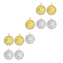 10Stk Metall Anhängertrays Mit Kristallrahmen Für DIY Schmuck
