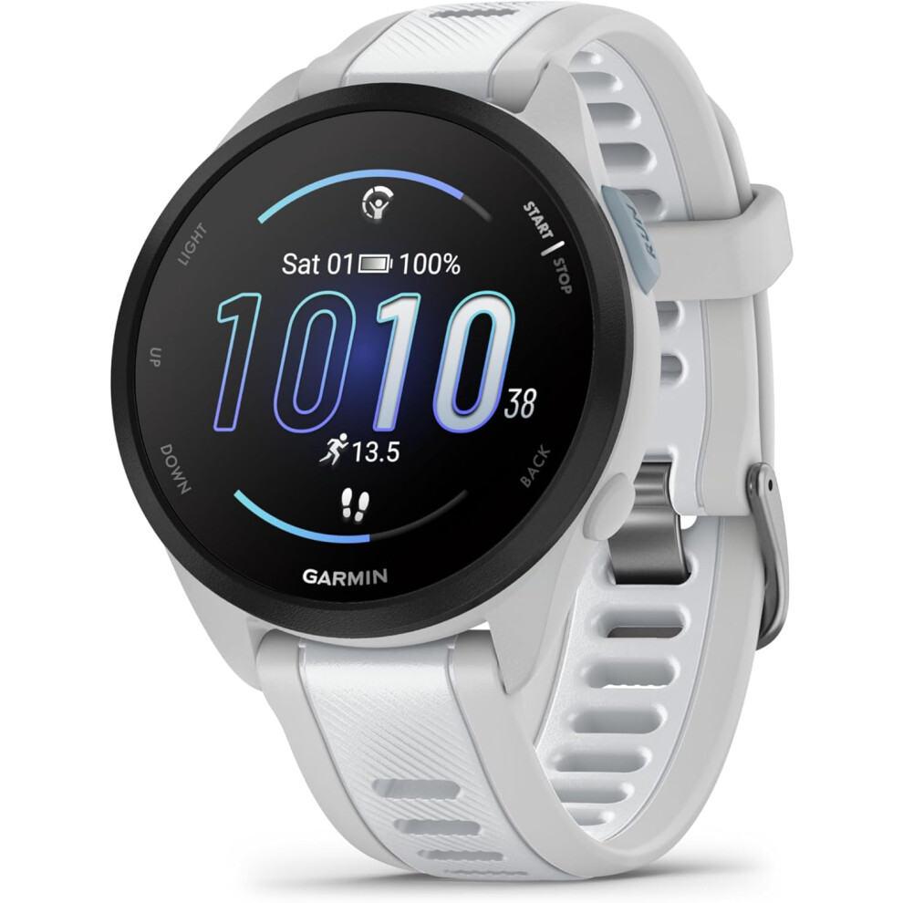 Garmin Forerunner 165 With Music, 43Mm Gps Running Smartwatch, Whitestone