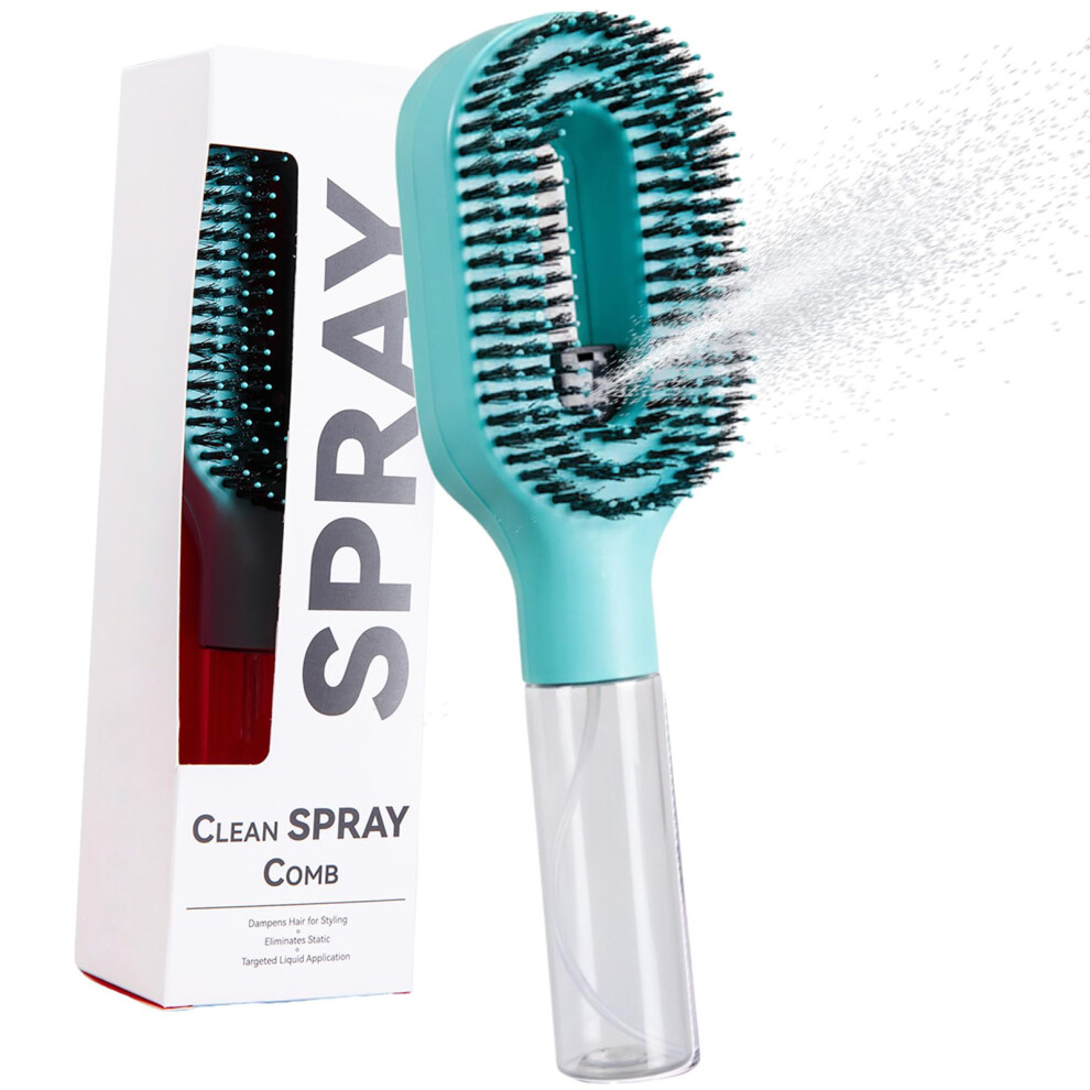 Blue Abs Hair Comb With Water Sprayer Feature Detangling Brush