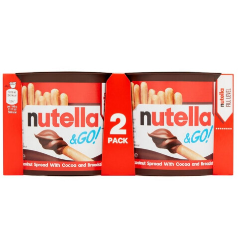 NutellaSpreadBreadsticks Snack Pot2 x 48gPack of 4