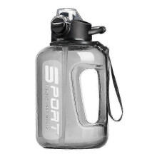 (2500ML, black) 1700ml/2500ml Straw Water Bottle With Scale Fashion Large Sports Bottle For Fitness Workout