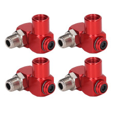 4-teiliger pneumatischer 360-Dreh-Anschluss aus Aluminium-Rot
