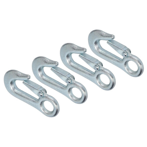 4Pcs Winch Hook Galvanized Clevis Slip Set Kit with Safety Latches for Trailer Ship 1