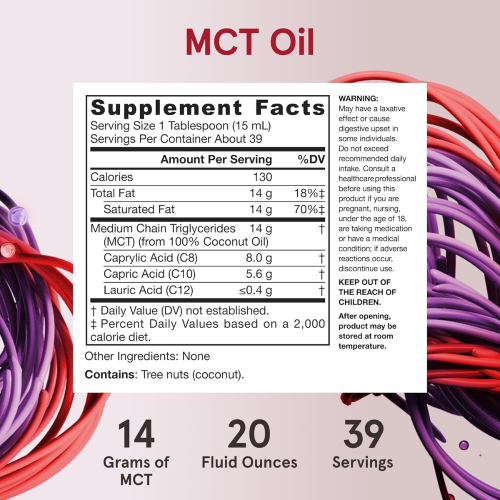 Jarrow Formulas MCT Oil Coconut Derived C8 C10 Unflavoured - 591ml 2