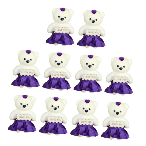 Miniatur-Bär-Puppe, weiches, beflocktes-Lila