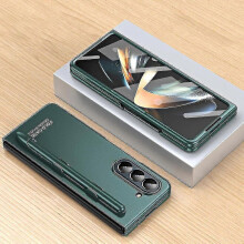 (green) For Samsung Z Fold 5 Case With S Pen & S Pen Holder, Built-in Screen Protector Galaxy Z Fold 5 Case