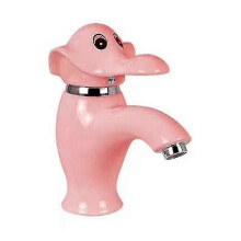 (Pink) Elephant Faucet Pure Copper Children Color Ceramic Elephant Faucet