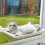 (Grey) Warm Cat Window Perch With Strap & Suction Cups, Waterproof Cat Window Hammock Space Saving Cat Window Bed Seat 1