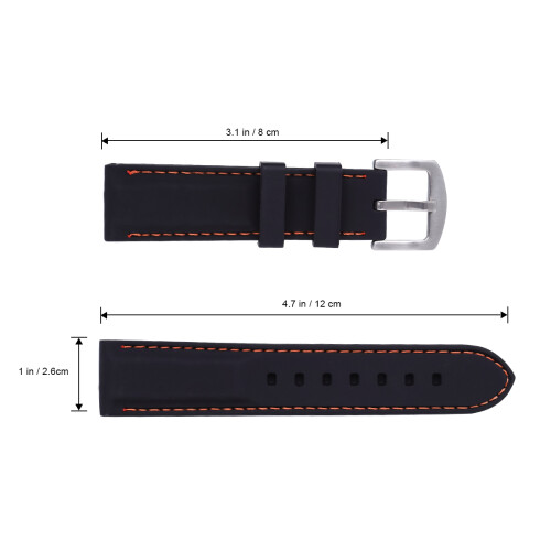 26Mm Wasserdichtes Silikon Uhrenband Strap 1