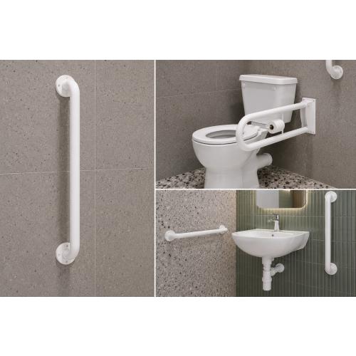 Twyford Doc M Grab Bar, Wall Mounted, Heavy Duty, White 2