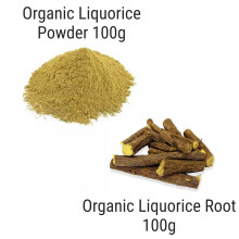 Organic Spice Combo of Liquorice Root Sticks100g and Liquorice Root Powder 100g