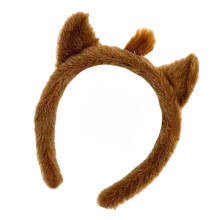 Elastic Horse Ear Hair Band Plush Animal Ear Headband-brown
