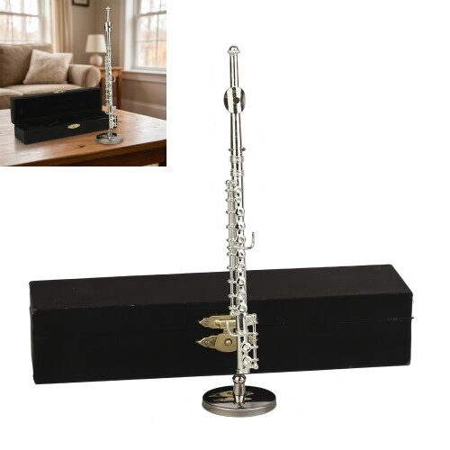 Modèle de flûte plaquée argent, décoration d'instrument de-14CM 2
