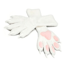 2 Piece Stretchy Five Toe Paws Gloves For Enhances-white A