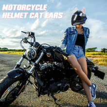 2 White Cat Ears for Bike Helmet Fun