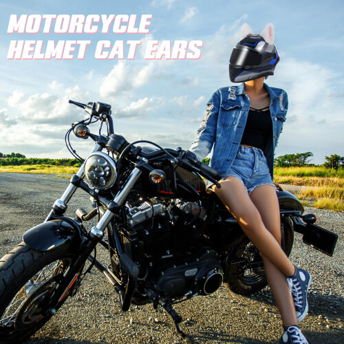 2 White Cat Ears for Bike Helmet Fun