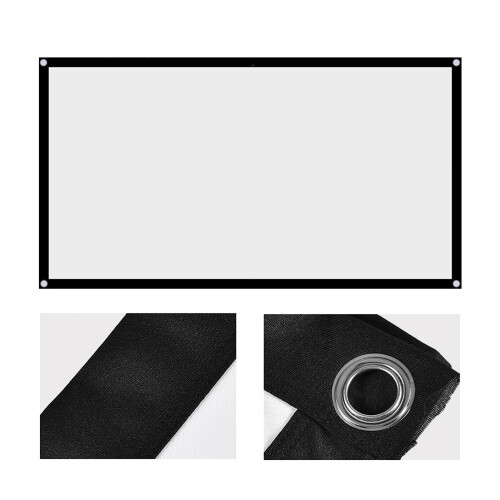 Portable Foldable White Projector Screen 72in 2