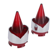 Tapa de luz de giro estilo Fatboy Deuce - cromo rojo