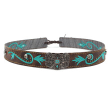 Elegante geborduurde hoedenband PU-leer Retrostijlen Leren
