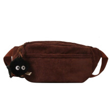 (brown) 2023 NEW Fanny Pack for Women Girl Crossbody Waist Pack Chest Bags Fashion Corduroy Bags Versatile Solid Color Waist Bag brown