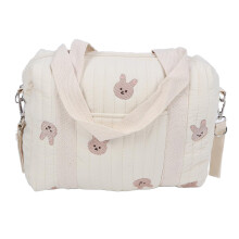 Multifunctional Baby Stroller Storage Bag Zipper Embroidery Reusable Handbag Nappy Bag