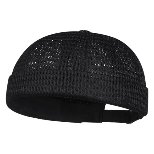 Comfortabele Mesh Skull Hat Verstelbare randloze Docker-Zwart
