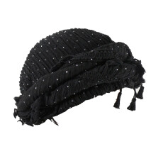 Stylish Unisex Spandex Satins Skull Hat Double Layer Tassels