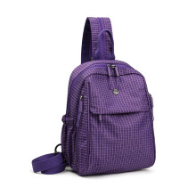 Compact Nylon Crossbody Bag With Adjustable Strap-Purple