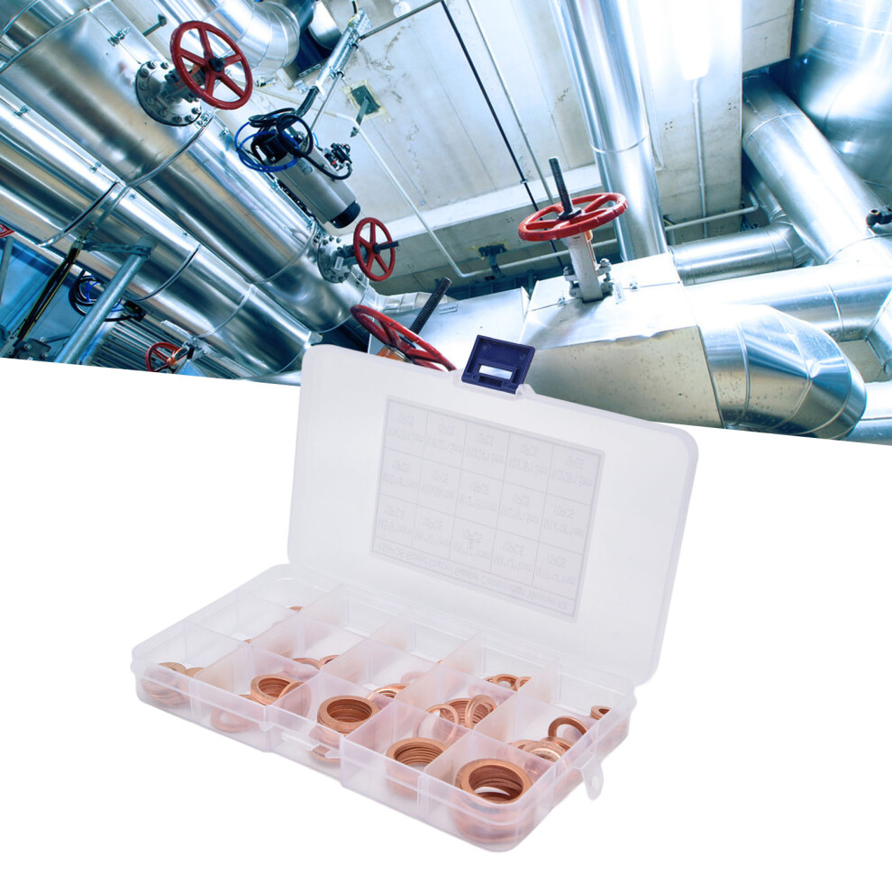 150Pcs Copper Washer Assortment M5-M22