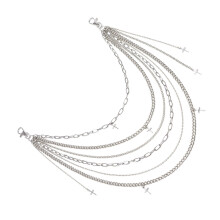 Modieuze edgy kruisen versierde riemketting voor gotische