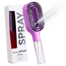 Abs Hair Comb With Water Sprayer Feature Detangling-Purple