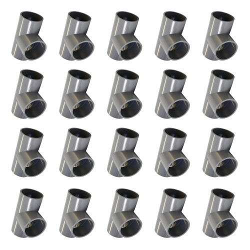 20pcs Plastic 3 Way Joint Fitting for Home Improvement-Grey