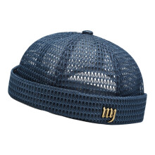 Fashionable Mesh Skull Cap Outdoor Hat For Summer-Navy Blue