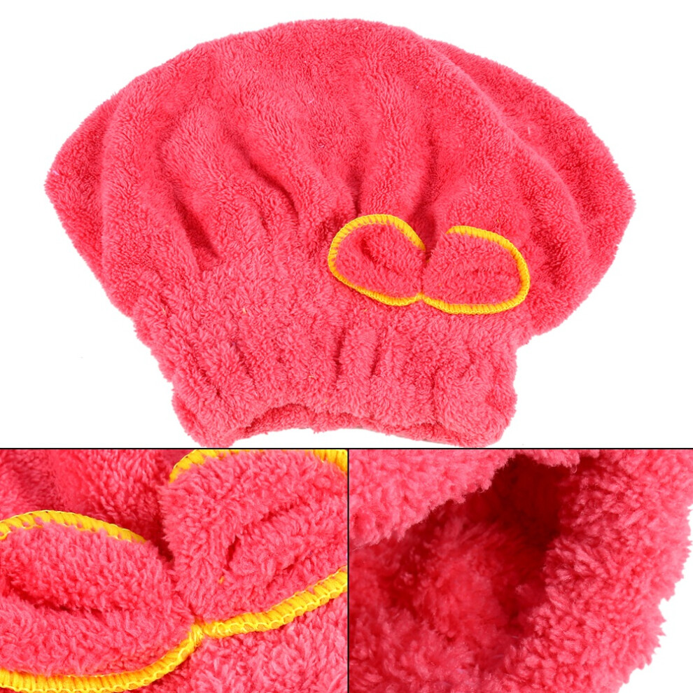 Coral Fast Drying Shower Cap Bowknot