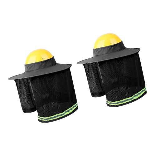Pare-soleil pour casque de Construction, 2 pièces, avec-Noir
