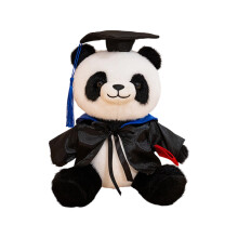 College Doctor Degree Bear Knuffel-Panda blauwe kraag